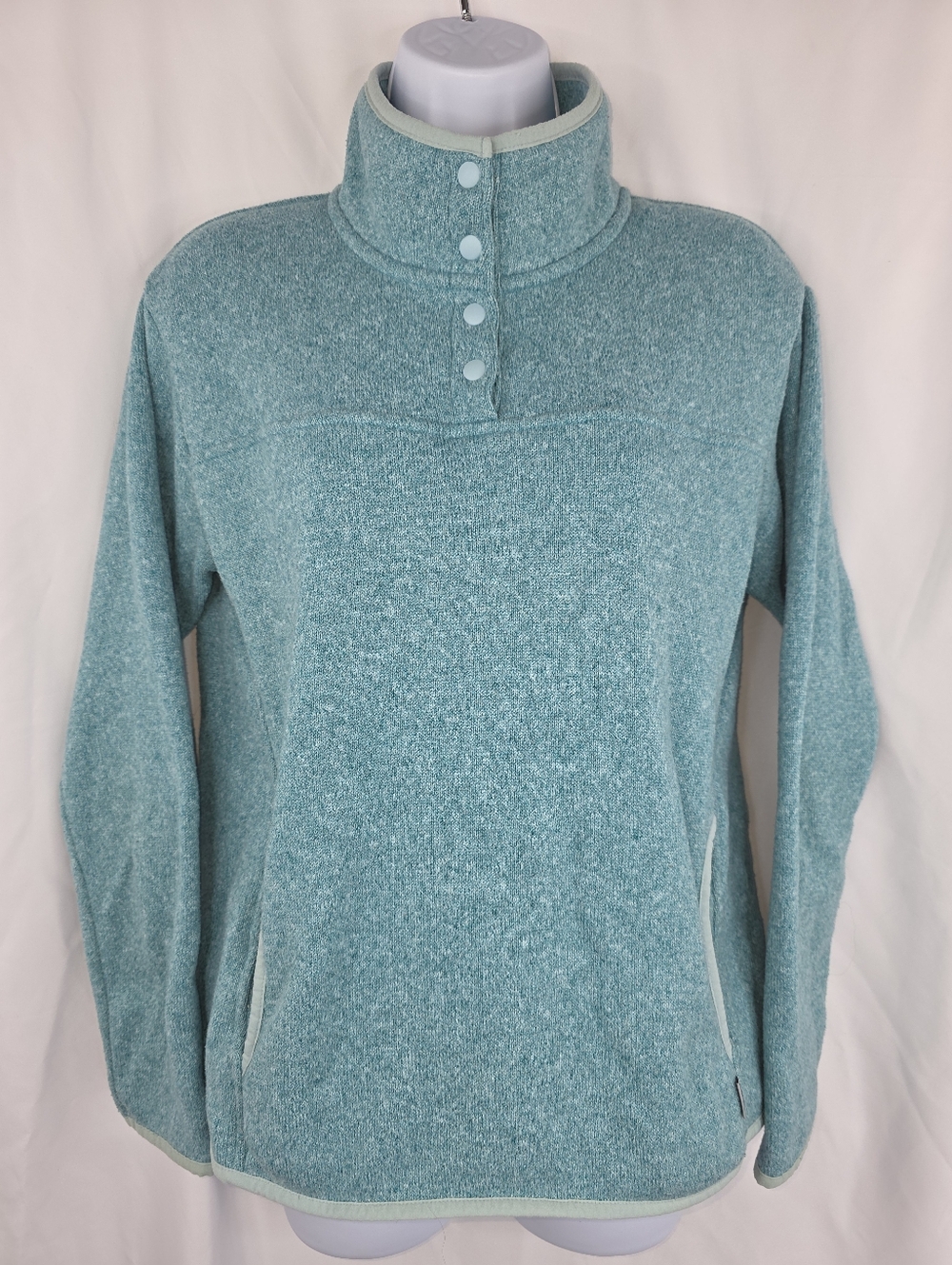 Eddie Bauer Women's Cozy Sherpa Pullover Sweatshirt Seafoam Size Medium AJ-3501